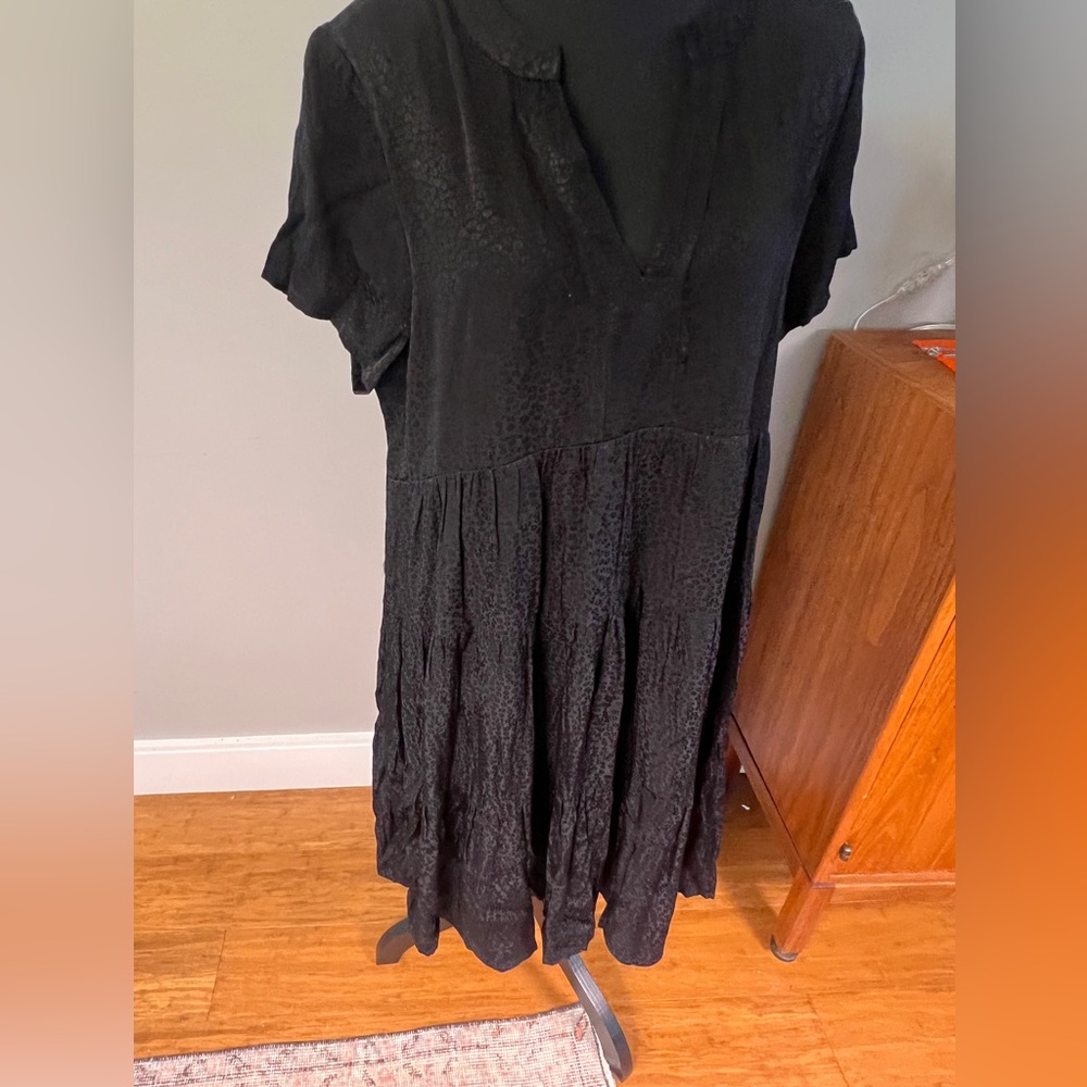 Maeve for Anthropologie Black Sacha Jacquard Tiered Tunic sz L NWT - Picture 7 of 16